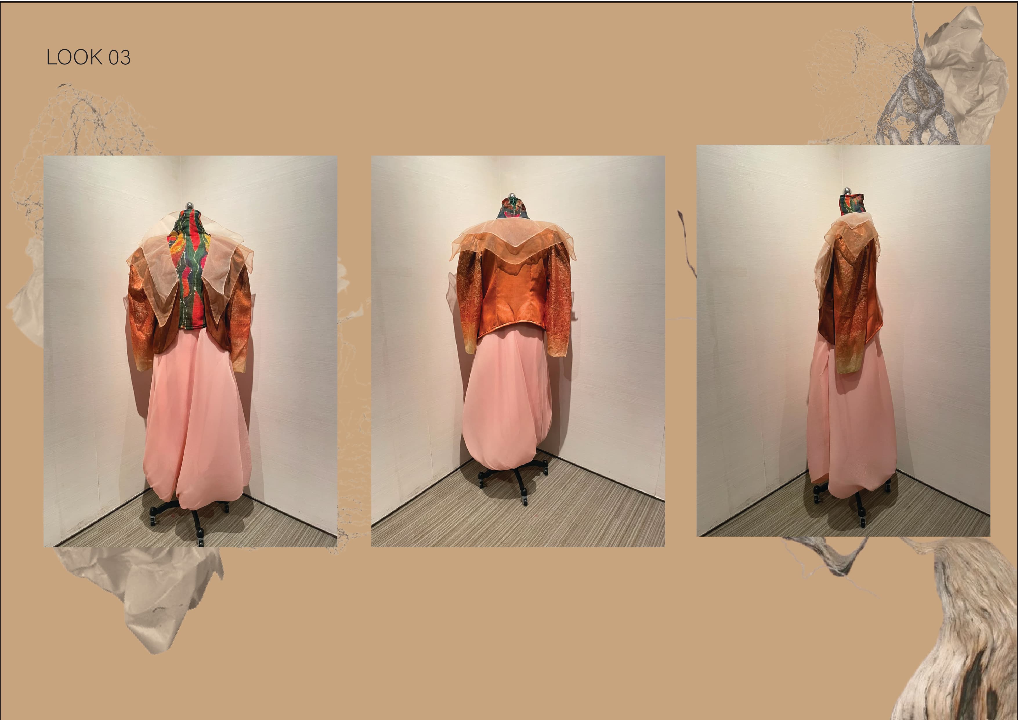 Look 03 final front, side, and back garment views