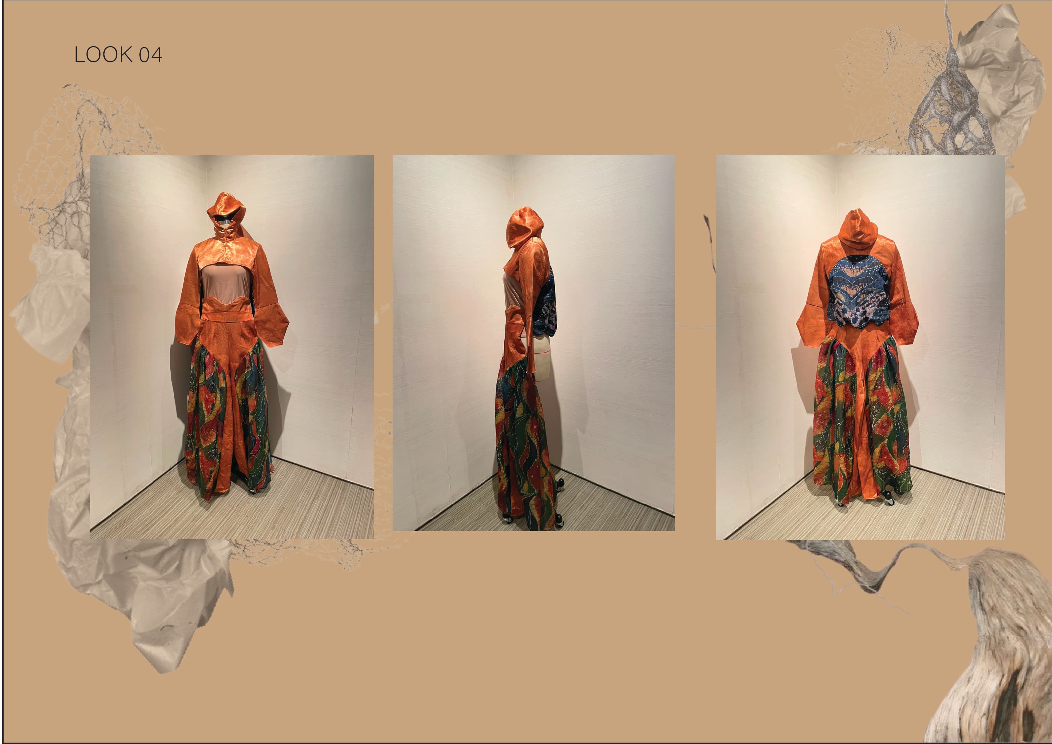 Look 04 final front, side, and back garment views